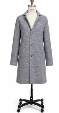Oyster Sweatshirt Coat Jacket Heathered Gray Women Modern Midi Pockets Large